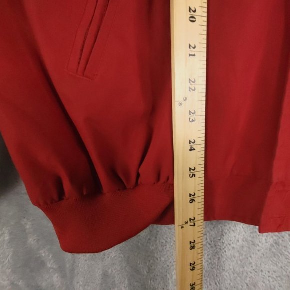 Vintage Windbreaker Mens Jacket Windbreaker Crew Collar Zip Pockets Lined Red XL - Picture 4 of 14